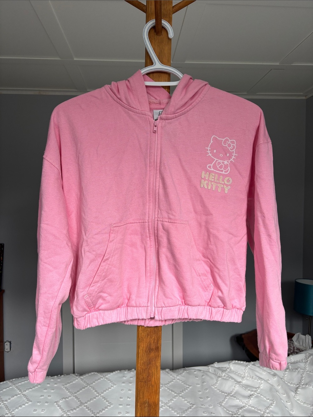 Hello Kitty Pink Full-Zip Hooded Sweatshirt for Kids